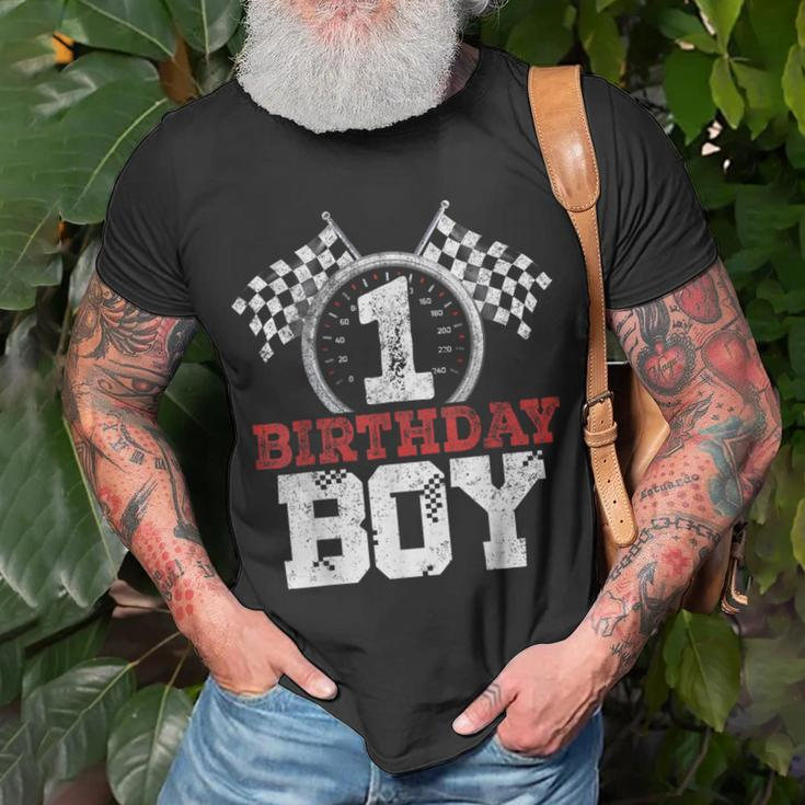 Birthday Boy 1 One Race Car 1St Birthday Racing Car Driver T-Shirt Gifts for Old Men