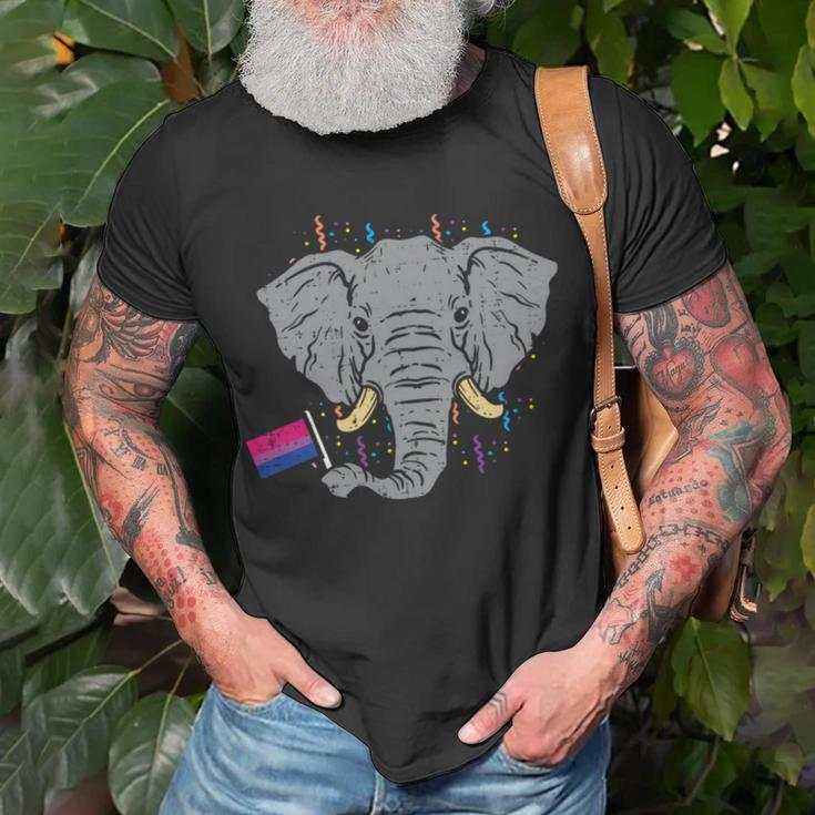 Bisexual Flag Elephant Lgbt Bi Pride Stuff Animal Unisex T-Shirt Gifts for Old Men
