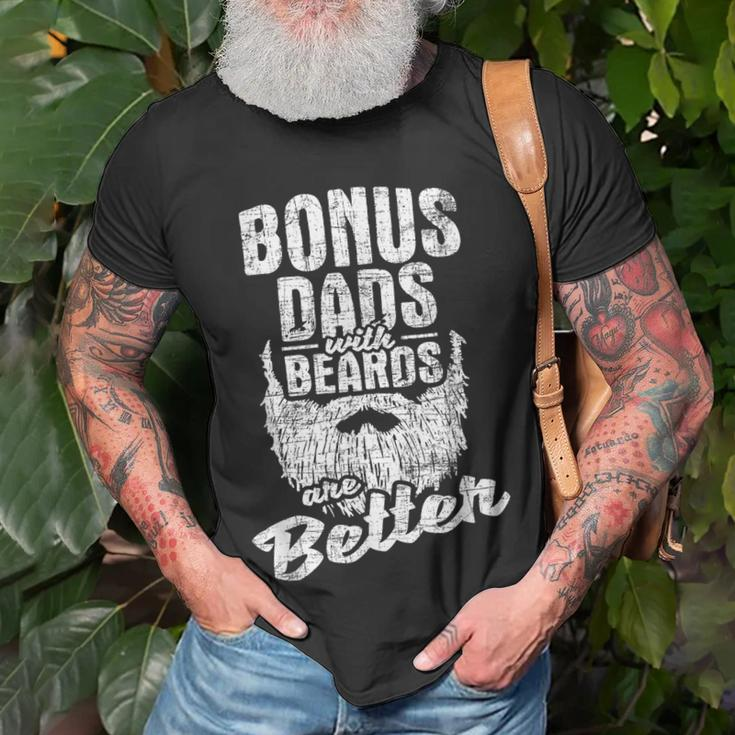 Bonus Dads With Beards - Fatherhood Stepdad Stepfather Uncle Unisex T-Shirt Gifts for Old Men