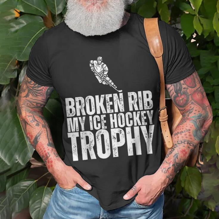 Broken Rib My Ice Hockey Trophy Injury Survivor T-Shirt Gifts for Old Men