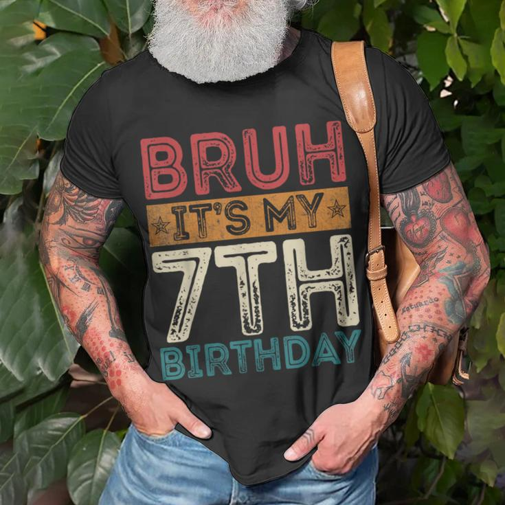 Bruh It's My 7Th Birthday 7Th Year Old 7 Birthday Vintage T-Shirt Gifts for Old Men