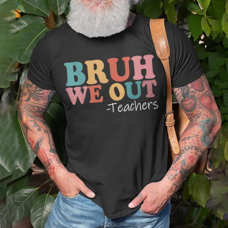 Bruh We Out Teachers Happy Last Day Of School Retro Vintage Unisex T-Shirt Gifts for Old Men