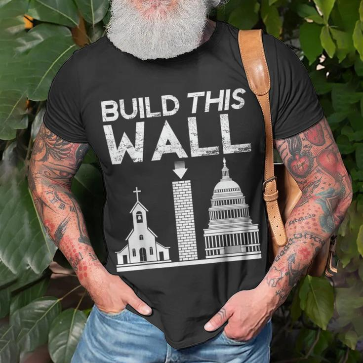 Build This Wall Separation Of Church And State Usa T-Shirt Gifts for Old Men