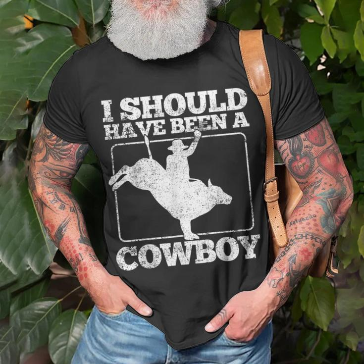 Bull Riding Cowboy Bull Rider Rodeo T-Shirt Gifts for Old Men