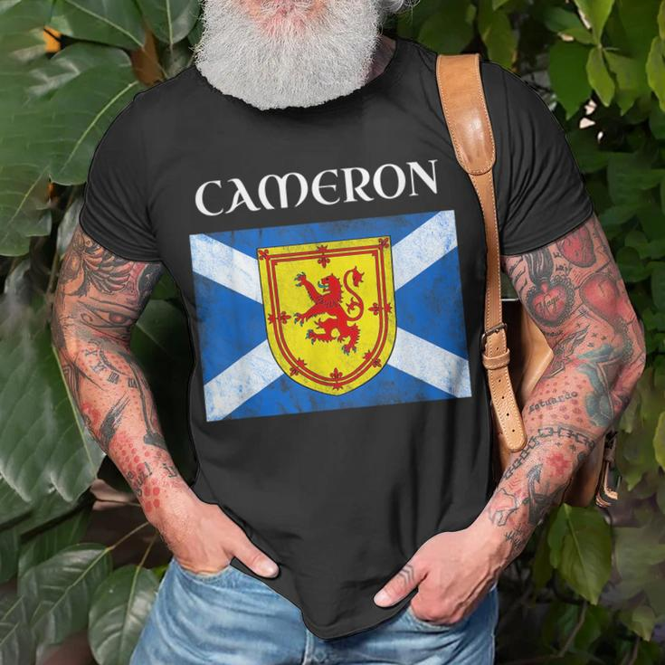 Cameron Scottish Clan Name Gift Scotland Flag Festival Unisex T-Shirt Gifts for Old Men