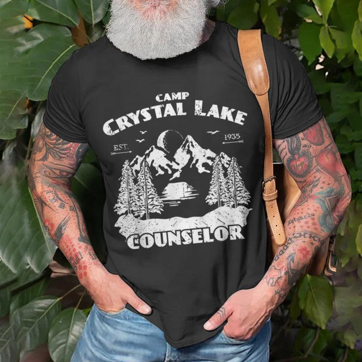 Camp Camping Crystal Lake Counselor Vintage Horror Lover Counselor T-Shirt Gifts for Old Men