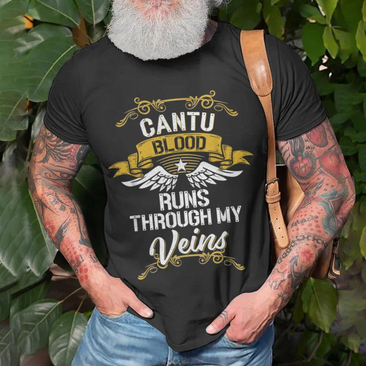 Cantu Blood Runs Through My Veins T-Shirt Gifts for Old Men