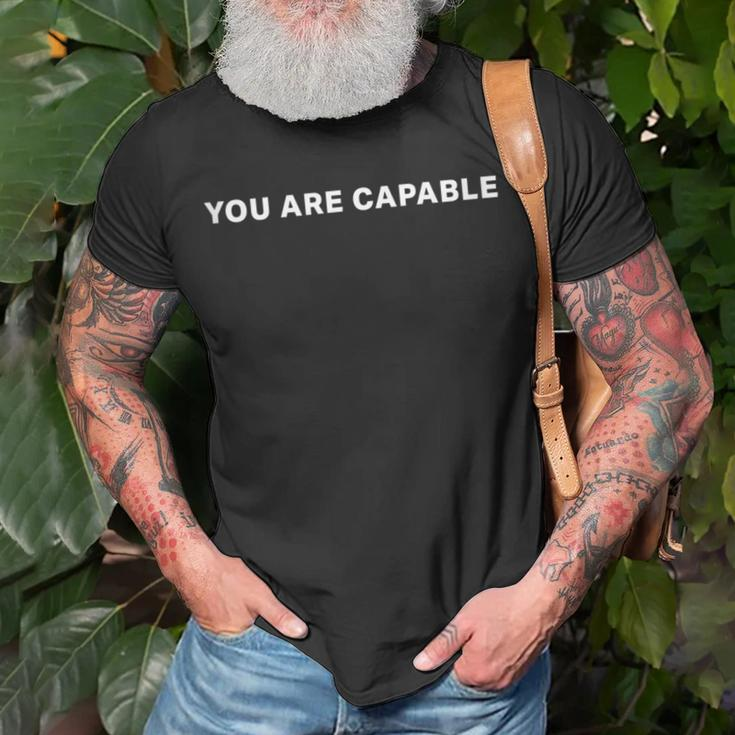 You Are Capable Minimalist Mental Health Positive Quote T-Shirt Gifts for Old Men