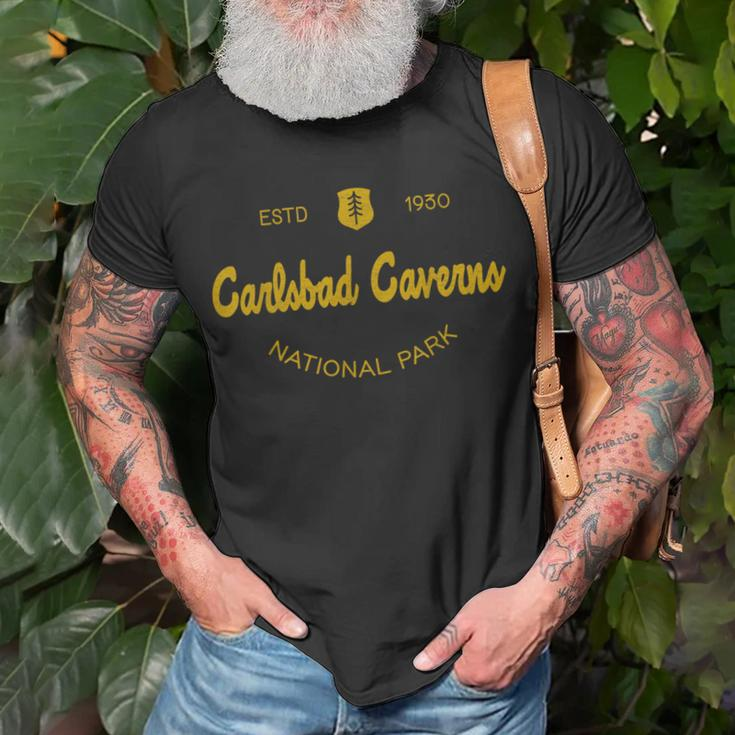Carlsbad Caverns National Park Classic Script Style Text T-Shirt Gifts for Old Men