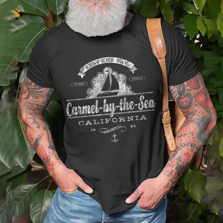 Carmel-By-The-Sea Ca Sailboat Vintage Nautical T-Shirt Gifts for Old Men