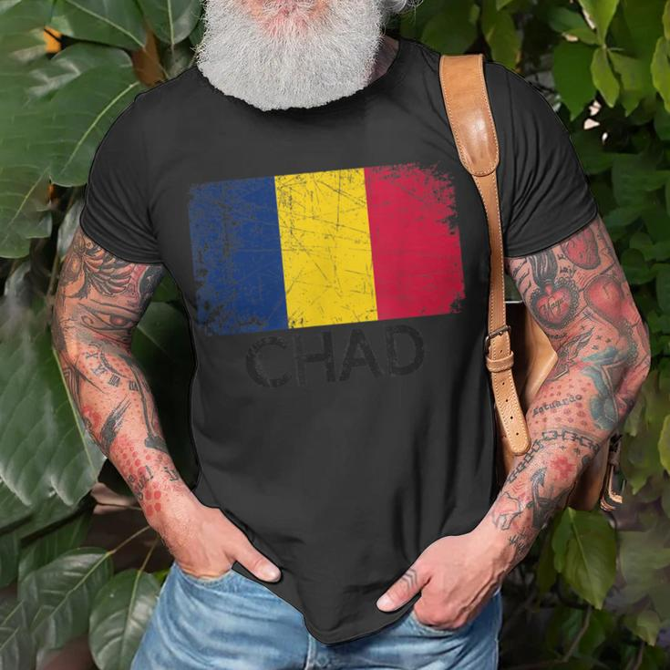 Chadian Flag Vintage Made In Chad T-Shirt Gifts for Old Men