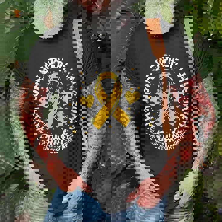 Childhood Cancer Support Family Childhood Cancer Awareness T-Shirt Gifts for Old Men