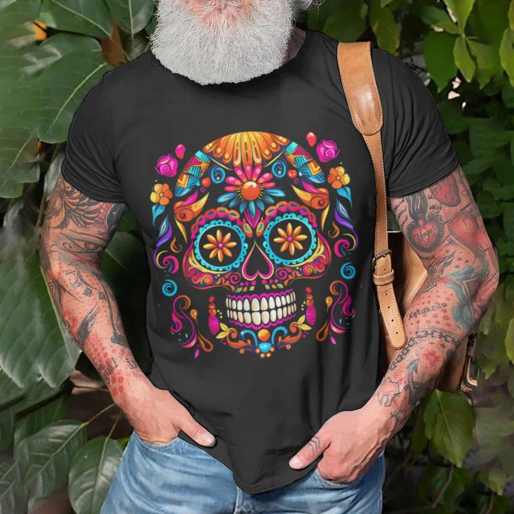 Cinco De Mayo Sugar Skull Dia De Los Muertos Day Of Dead T-Shirt Gifts for Old Men