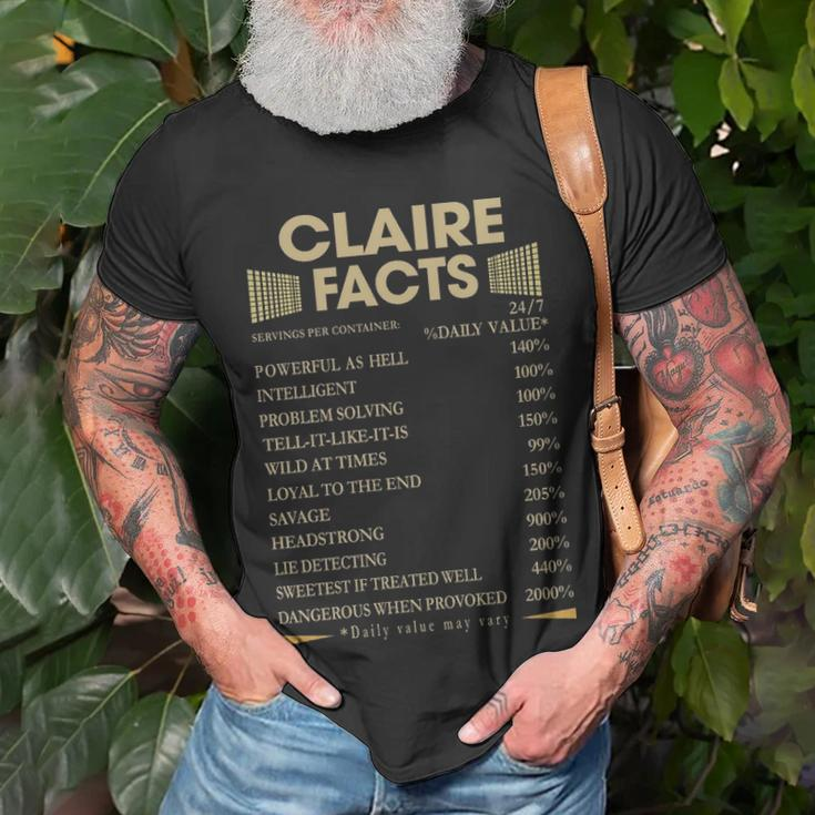 Claire Name Gift Claire Facts Unisex T-Shirt Gifts for Old Men