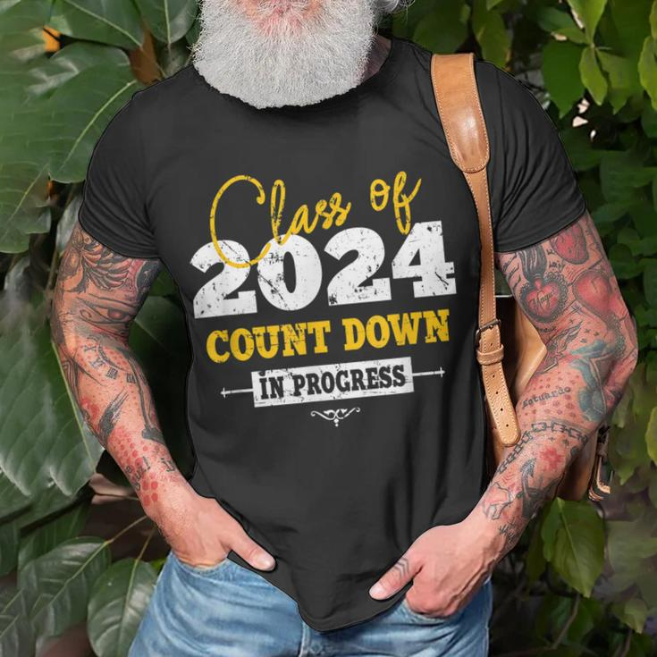 Class Of 2024 Count Down Funny Grad 2022 First Day Junior unisex T-Shirt