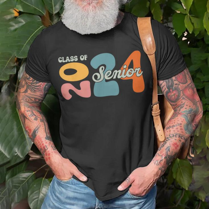 Class Of 2024 Senior 2024 Retro Groovy Graduation Unisex T-Shirt Gifts for Old Men
