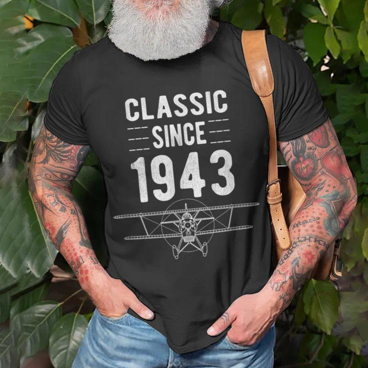 Classic 1943 Airplane Aircraft 80Th Birthday Men T-Shirt Gifts for Old Men