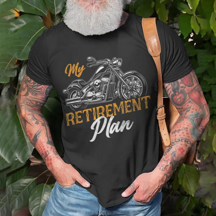 Classic Motorcycle Biker My Retirement Plan Grandpa Unisex T-Shirt Gifts for Old Men