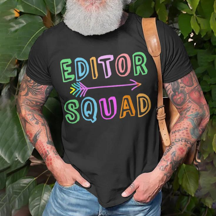 Content Editing Staff Team Yearbook Crew Author Editor Squad T-Shirt Gifts for Old Men