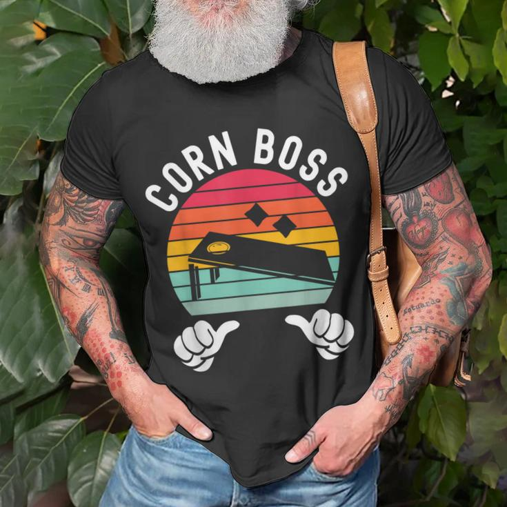 Corn Boss Bean Bag Player Funny Cornhole Unisex T-Shirt Gifts for Old Men