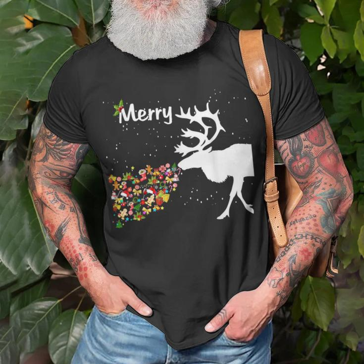 Couples Sick Reindeer Diy Ugly Christmas Sweater T-Shirt Gifts for Old Men