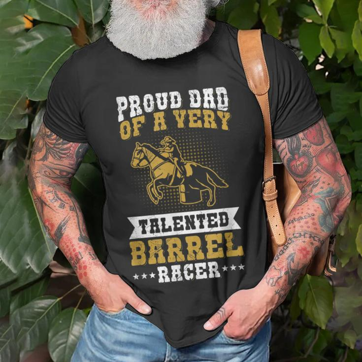 Cowgirls & Barrel Racing Design For A Dad Of A Barrel Racer Gift For Mens Unisex T-Shirt Gifts for Old Men