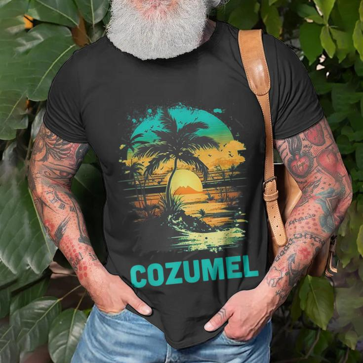 Cozumel Mexico Tropical Sunset Beach Souvenir Vacation Unisex T-Shirt Gifts for Old Men