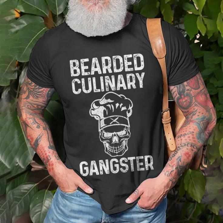 Culinary Gangster Bearded Chef Cook Cooking Bbq Grilling Gift For Mens Unisex T-Shirt Gifts for Old Men