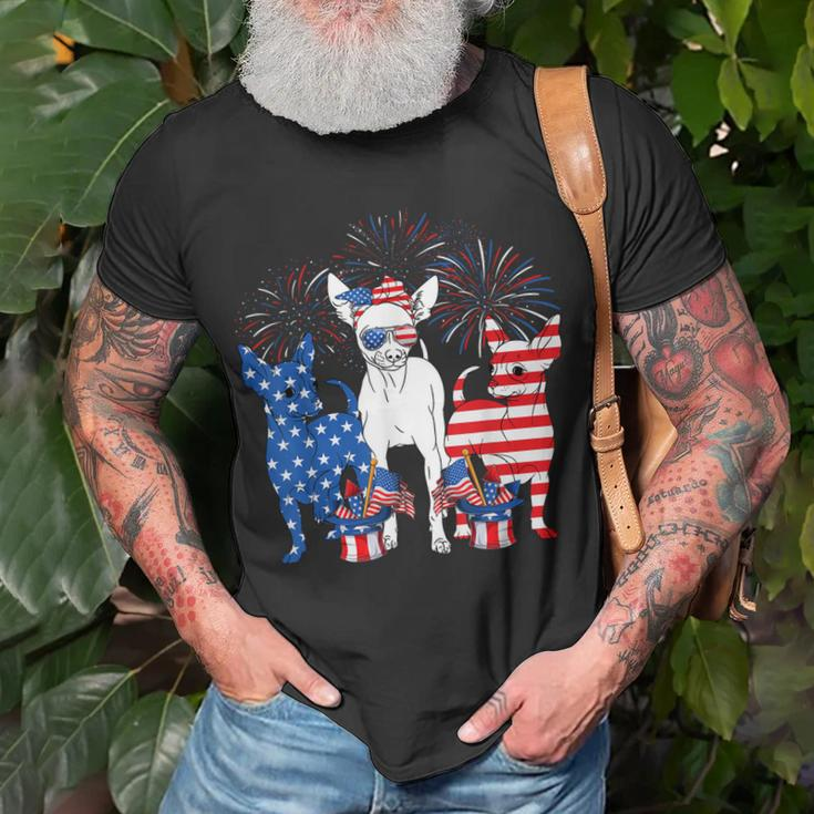 Cute Chihuahua Dogs American Flag Indepedence Day July 4Th Unisex T-Shirt Gifts for Old Men