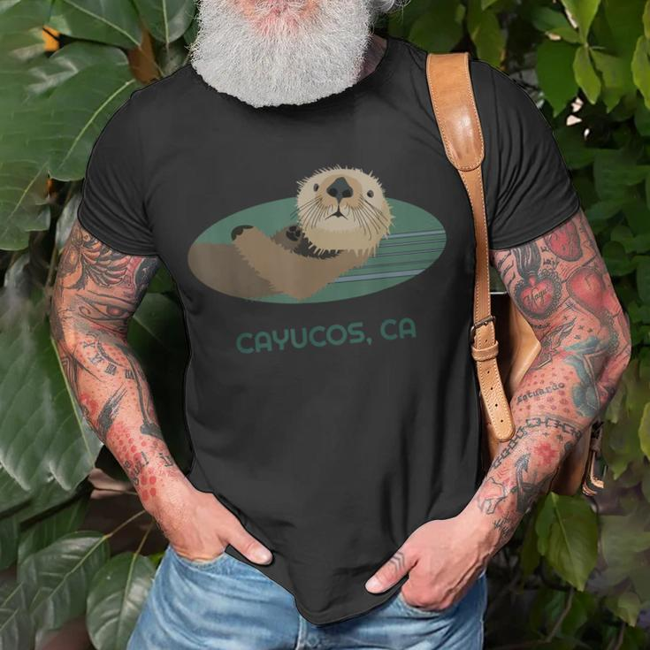 Cute Otter Cayucos California Coast Resident Fisherman T-Shirt Gifts for Old Men
