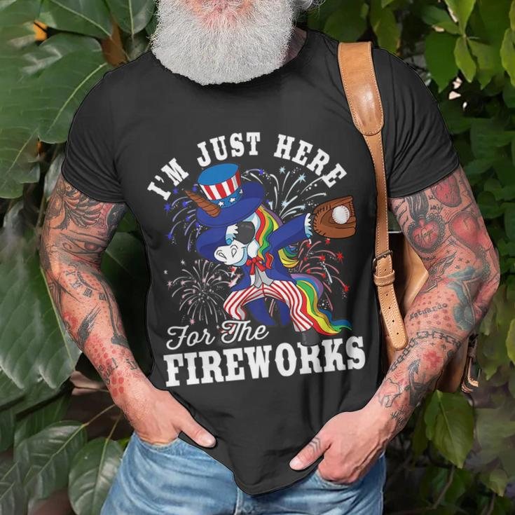 Dabbing Unicorn Uncle Sam Baseball 4Th Of July Usa Patriotic Unisex T-Shirt Gifts for Old Men