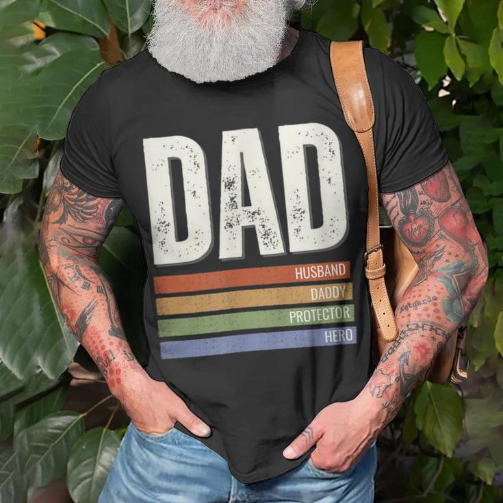 Dad Husband Daddy Protector Hero Gift Unisex T-Shirt Gifts for Old Men