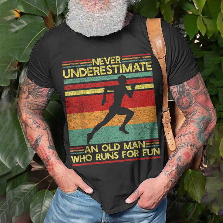 Dad Love Never Underestimate An Old Man Who Runs For Fun Unisex T-Shirt Gifts for Old Men