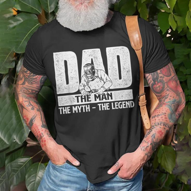 Dad Man Myth Legend - Welder Iron Worker Metalworking Weld Unisex T-Shirt Gifts for Old Men
