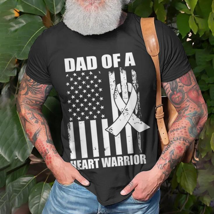Dad Of A Heart Warrior Heart Disease Awareness Unisex T-Shirt Gifts for Old Men