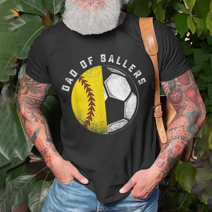 Dad Of Ballers Father Son Softball Soccer Player Coach Gift Unisex T-Shirt Gifts for Old Men