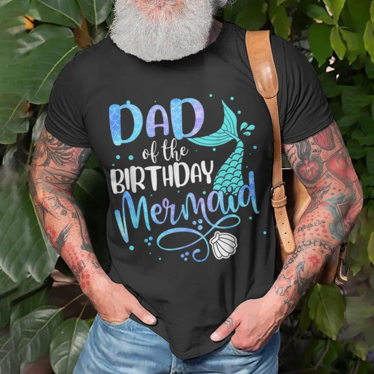 Dad Of The Birthday Mermaid Family Matching Party Squad Unisex T-Shirt Gifts for Old Men