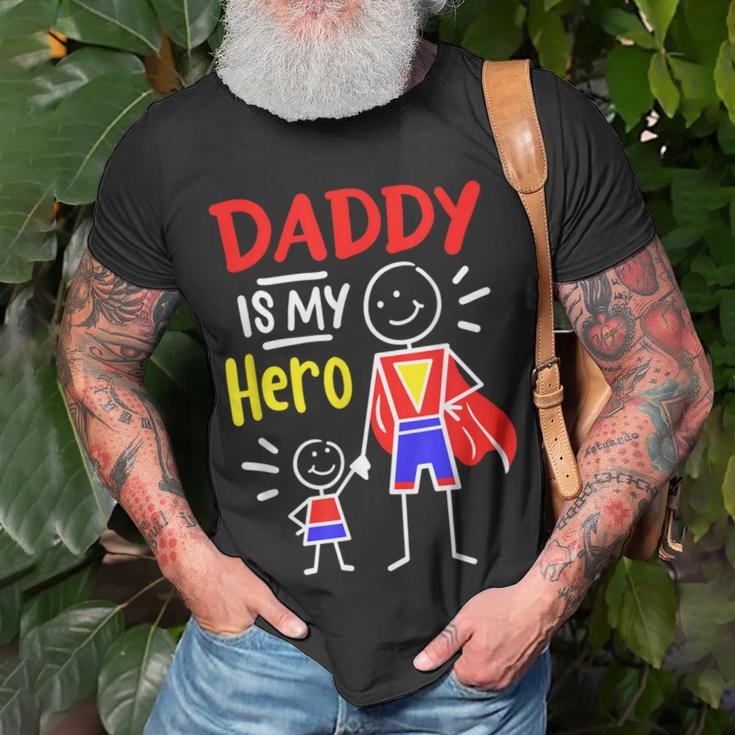 Daddy Is My Hero Cool Best Dad Fathers Day Cool Kids Unisex T-Shirt Gifts for Old Men