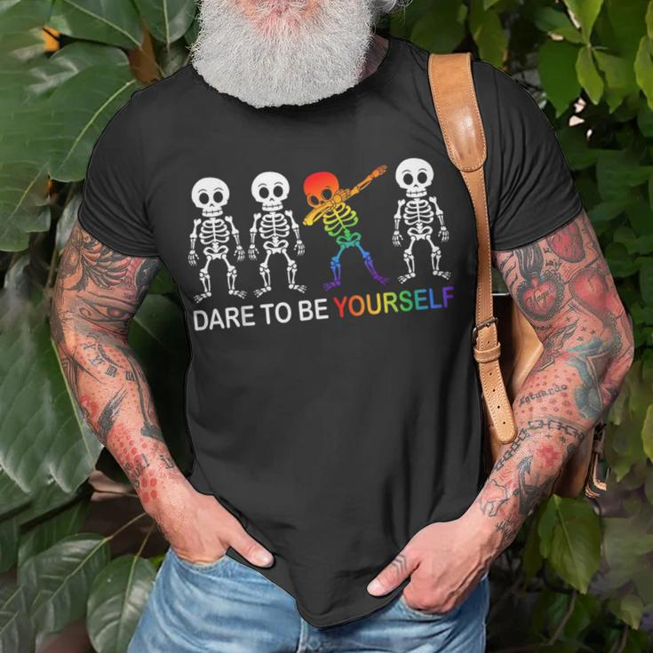 Dare To Be Yourself | Cute Lgbt Les Gay Pride Men Boys Unisex T-Shirt Gifts for Old Men
