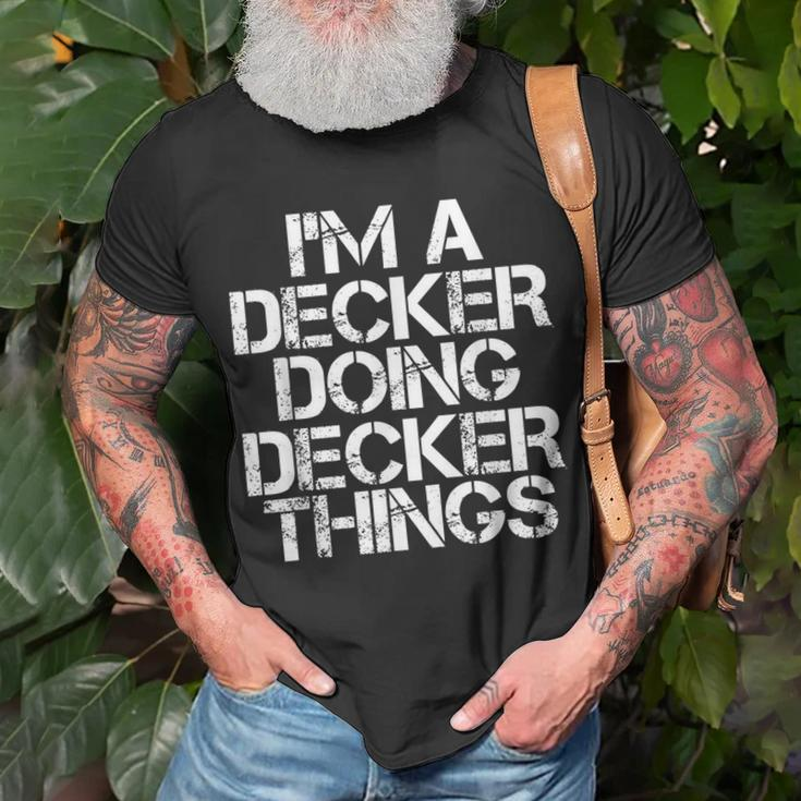 Decker Funny Surname Family Tree Birthday Reunion Gift Idea Unisex T-Shirt Gifts for Old Men