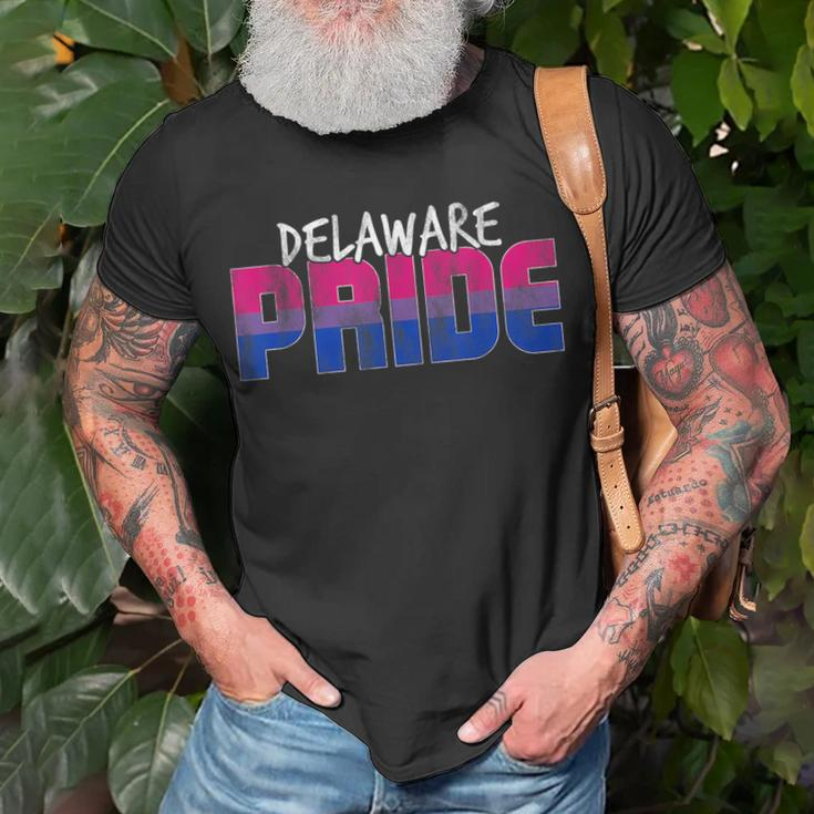 Delaware Pride Bisexual Flag Unisex T-Shirt Gifts for Old Men