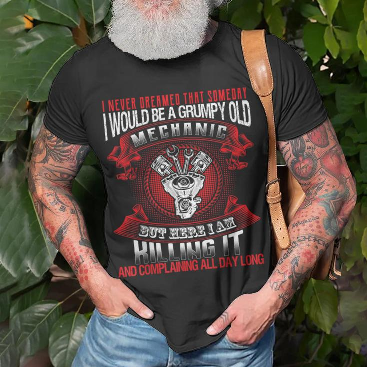 Design Grumpy Old Mechanic Unisex T-Shirt Gifts for Old Men
