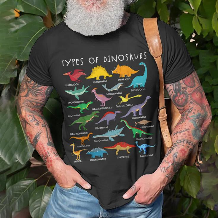 Dinosaur Lover Types Of Dinosaurs Different Dinosaurs Unisex T-Shirt Gifts for Old Men