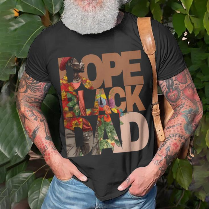 Dope Black Dad Junenth Black History Month Pride Fathers Unisex T-Shirt Gifts for Old Men