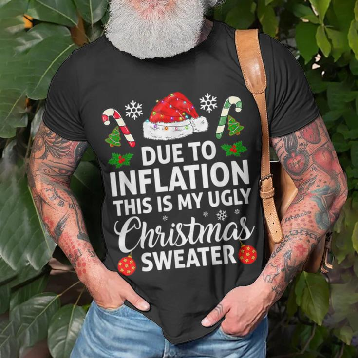 Due To Inflation This Is My Ugly Sweater For Christmas T-Shirt Gifts for Old Men
