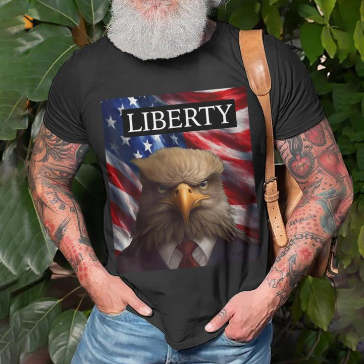Eagle In A Suit American Flag - 4Th Of July Liberty Unisex T-Shirt Gifts for Old Men