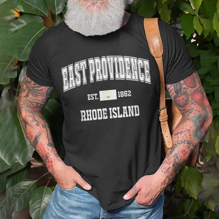 East Providence Rhode Island Ri Vintage State Flag Athletic T-Shirt Gifts for Old Men