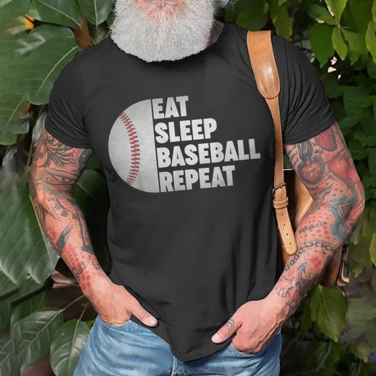Eat Sleep Baseball Repeat Baseball Player Funny Baseball Baseball Funny Gifts Unisex T-Shirt Gifts for Old Men