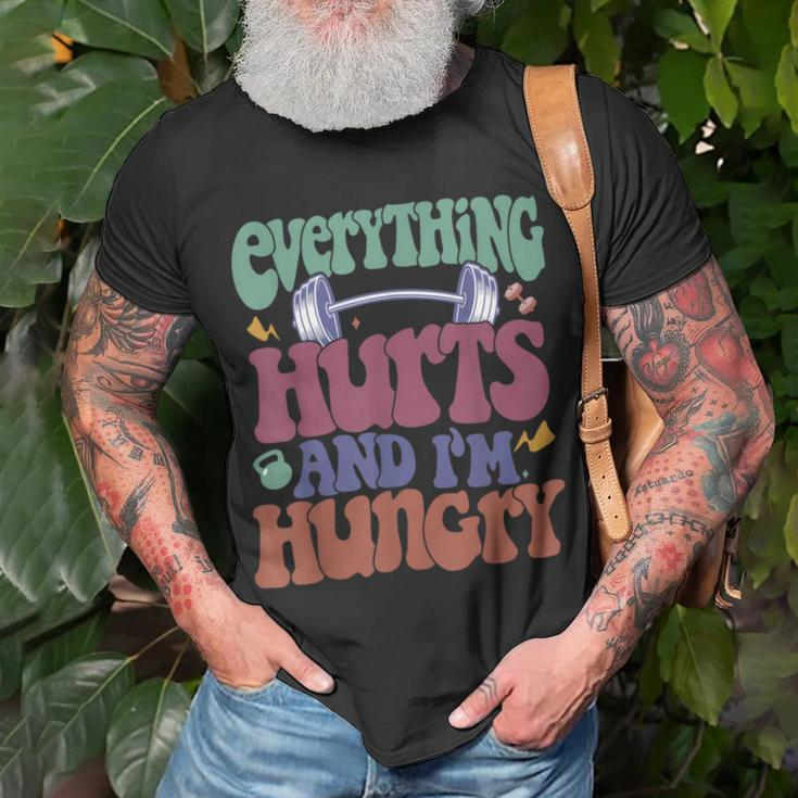 Everything Hurts And I'm Hungry Workout Gym Fitness T-Shirt Gifts for Old Men