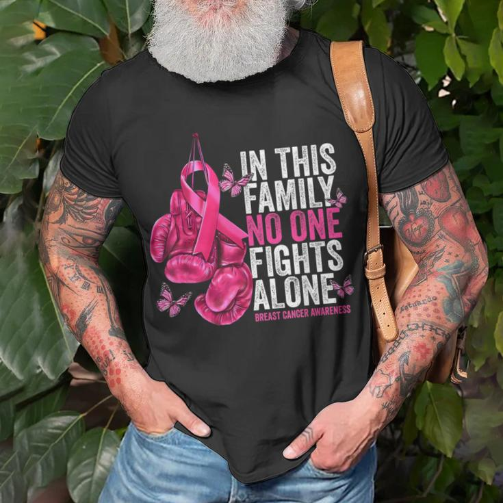 In This Family No One Fight Alone Breast Cancer Awareness T-Shirt Gifts for Old Men